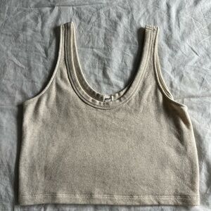 Aerie Light Tan Sleeveless Crop Top